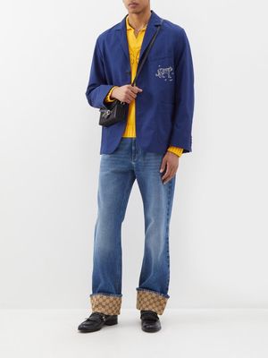 Gucci - Tiger-embroidered Cotton-blend Jacket - Mens - Ink