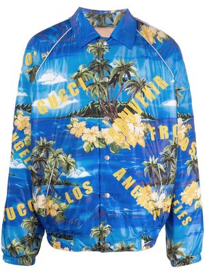 Gucci tropical-print jacket - Blue