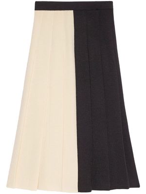 Gucci two-tone pleated knitted skirt - Neutrals