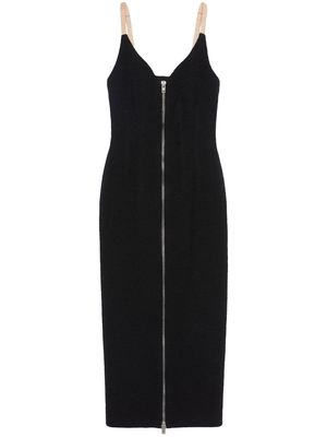 Gucci V-neck stretch wool dress - Black
