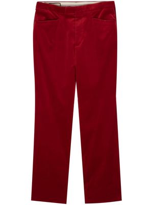 Gucci velvet straight trousers - Red