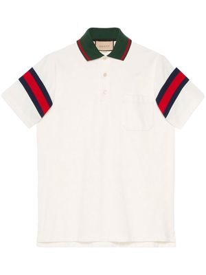 Gucci Web-stripe jersey polo shirt - White
