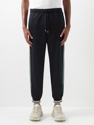 Gucci - Web Stripe Jersey Track Pants - Mens - Black