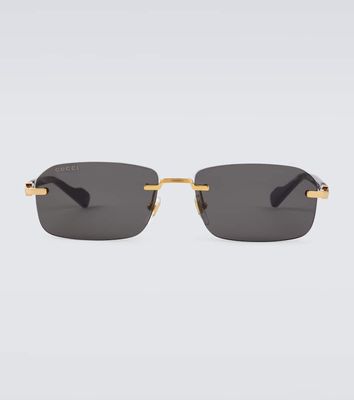 Gucci Web stripe rectangular sunglasses