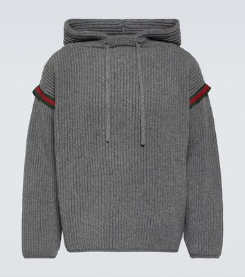 Gucci Web Stripe wool and cashmere hoodie