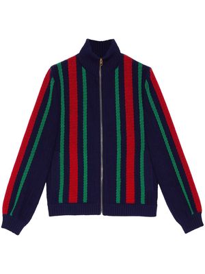 Gucci Web stripe wool track jacket - Blue