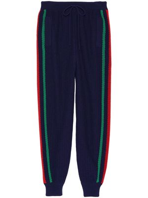 Gucci Web stripe wool track pants - Blue