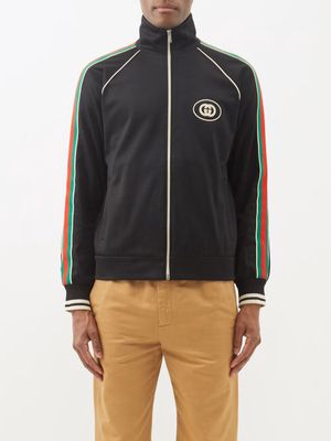 Gucci - Web-striped Jersey Track Jacket - Mens - Black