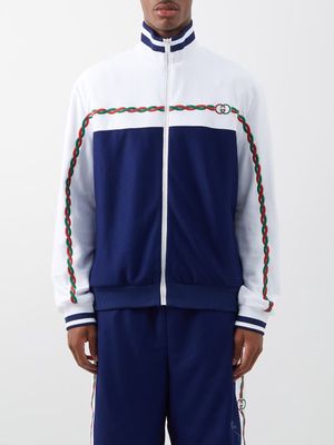 Gucci - Web-striped Piqué Track Jacket - Mens - White Navy