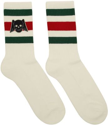 Gucci White Winged Skull Socks