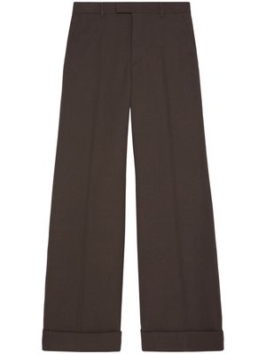 Gucci wide-leg gabardine trousers - Grey