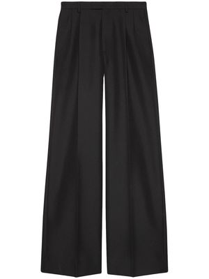 Gucci wide-leg textured gabardine trousers - Black