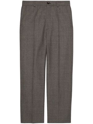 Gucci wool check cropped trousers - Grey
