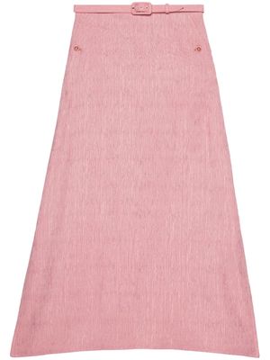Gucci wool-silk A-line skirt - Pink