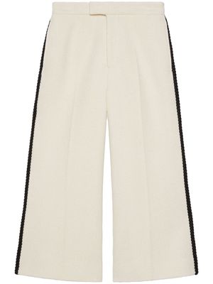 Gucci wool tweed wide-leg pants - White