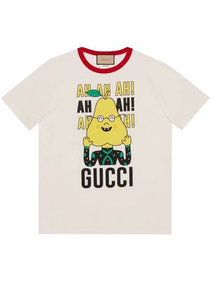 Gucci x Pablo Delcielo pear print cotton T-shirt - White