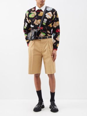 Gucci - X Pikarar Kawaii-jacquard Cotton-blend Sweater - Mens - Black Multi