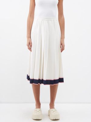 Gucci - X Pikarar Kawaii Pleated Silk-blend Skirt - Womens - Ivory Multi