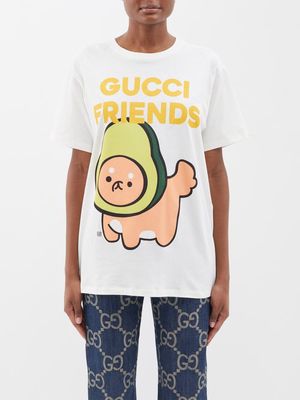 Gucci - X Pikarar Kawaii-print Cotton-jersey T-shirt - Womens - Multi