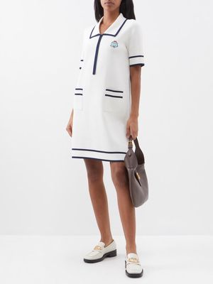 Gucci - X Pikarar Kawaii Silk-blend Mini Dress - Womens - Ivory Navy