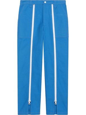 Gucci zip-detail straight-leg trousers - Blue