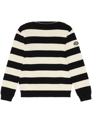 Gucci zip-neck striped jumper - Black