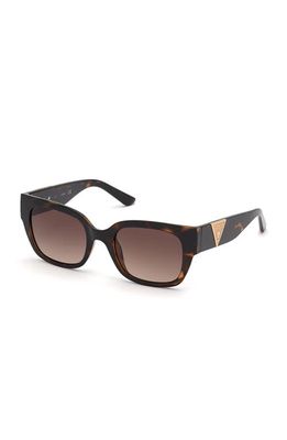 GUESS 53mm Gradient Lens Square Sunglasses in Dark Havana /Gradient Brown