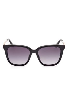 GUESS 53mm Square Sunglasses in Shiny Black /Gradient Smoke