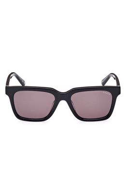 GUESS 53mm Square Sunglasses in Shiny Black /Smoke