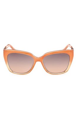 GUESS 55mm Square Sunglasses in Orange /Gradient Brown
