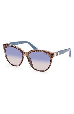GUESS 56mm Gradient Round Sunglasses in Blue/Other /Gradient Blue