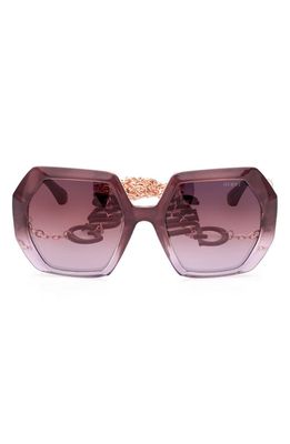GUESS 57mm Geometric Sunglasses in Vio/Othr /Gradnt Or Mir Vio