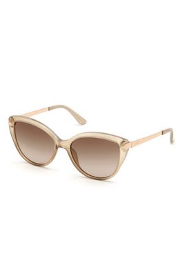 GUESS 57mm Gradient Cat Eye Sunglasses in Shiny Beige /Gradient Brown