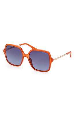 GUESS 57mm Gradient Lens Cat Eye Sunglasses in Orange/Other /Gradient Blue