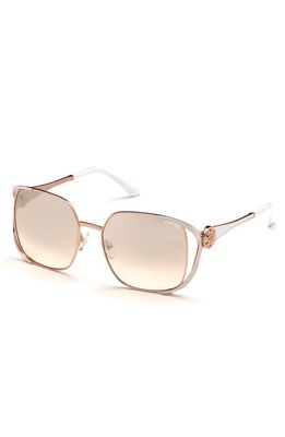GUESS 58mm Gradient Lens Square Sunglasses in Shny Rs Gld /Brdx Mir