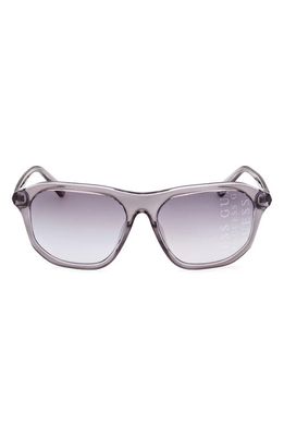 GUESS 60mm Gradient Rectangular Sunglasses in Grey/Gradient Smoke