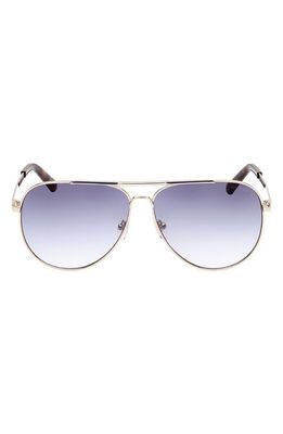 GUESS 62mm Oversize Gradient Aviator Sunglasses in Gold /Gradient Blue