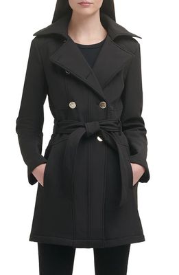 GUESS Belted Coat with Hood in Black