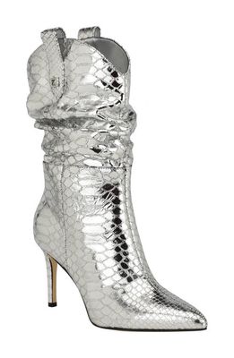 GUESS Benisa Pointed Toe Stiletto Boot in Silver