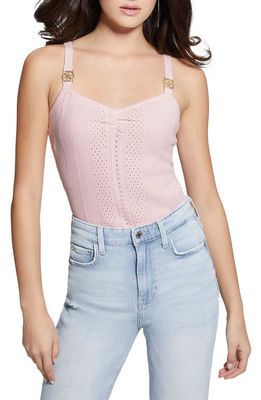 GUESS Cecilia Cotton Blend Tank in Pink