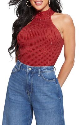 GUESS Celeste Mirror Sleeveless Top in Chili Red