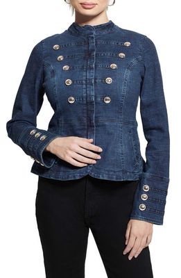 GUESS Clash Marching Denim Jacket in Blue