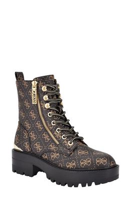 GUESS Fearne Combat Boot in Brown