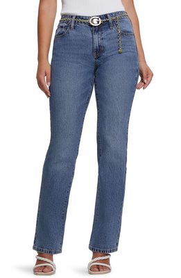 GUESS G-Belt Sexy Straight Leg Jeans in Blue