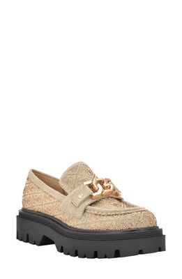 GUESS Keatee Crystal Lug Loafer in Medium Brown