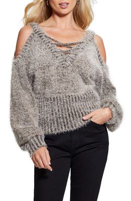 GUESS Kiko Cold Shoulder Sweater in Grey