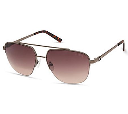 Guess Men's Sunglasses - Shiny Gunmetal & Gradi ent Brown