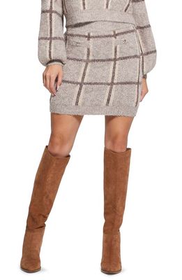 GUESS Nadia Plaid Jacquard Miniskirt in Brown