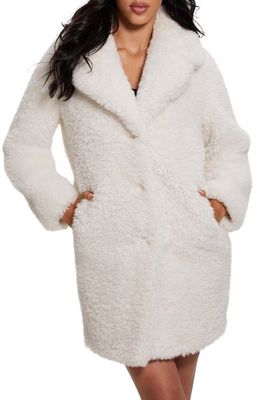 GUESS Nives Faux Fur Coat in White