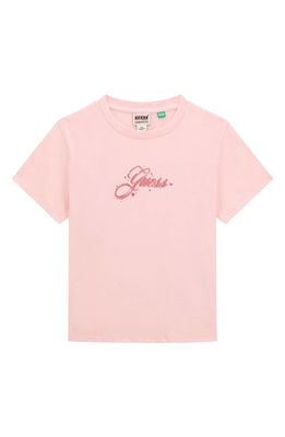 GUESS ORIGINALS Go Airbrush Logo Cotton Graphic T-Shirt in Blush Cotton Multi